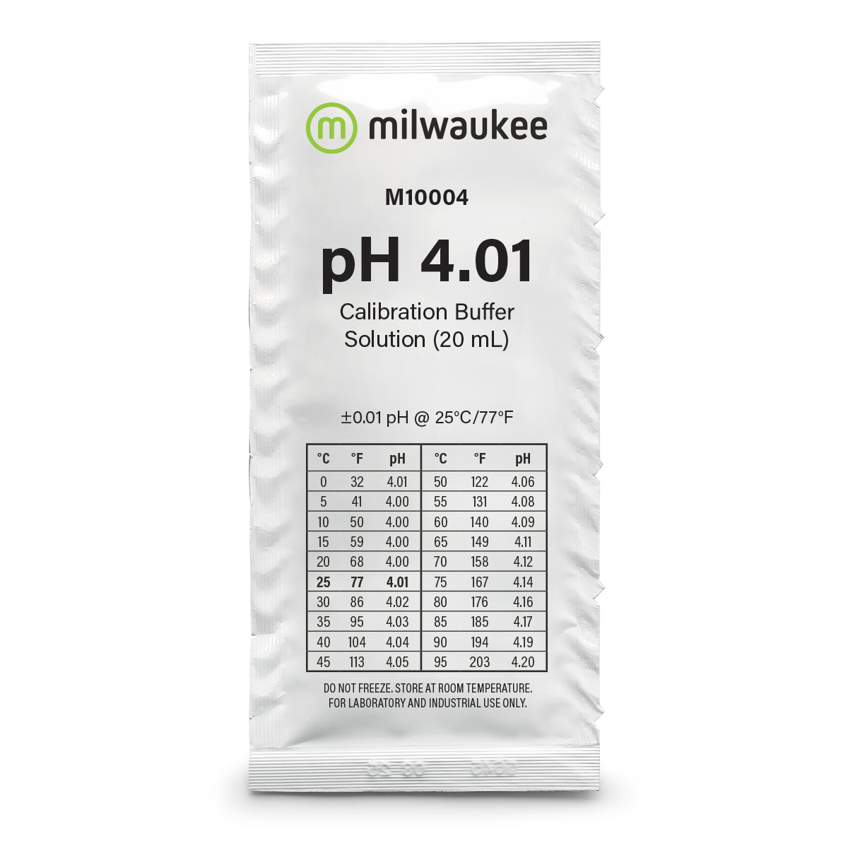 M10004B pH 4.01 Calibration Solution Sachets (25)