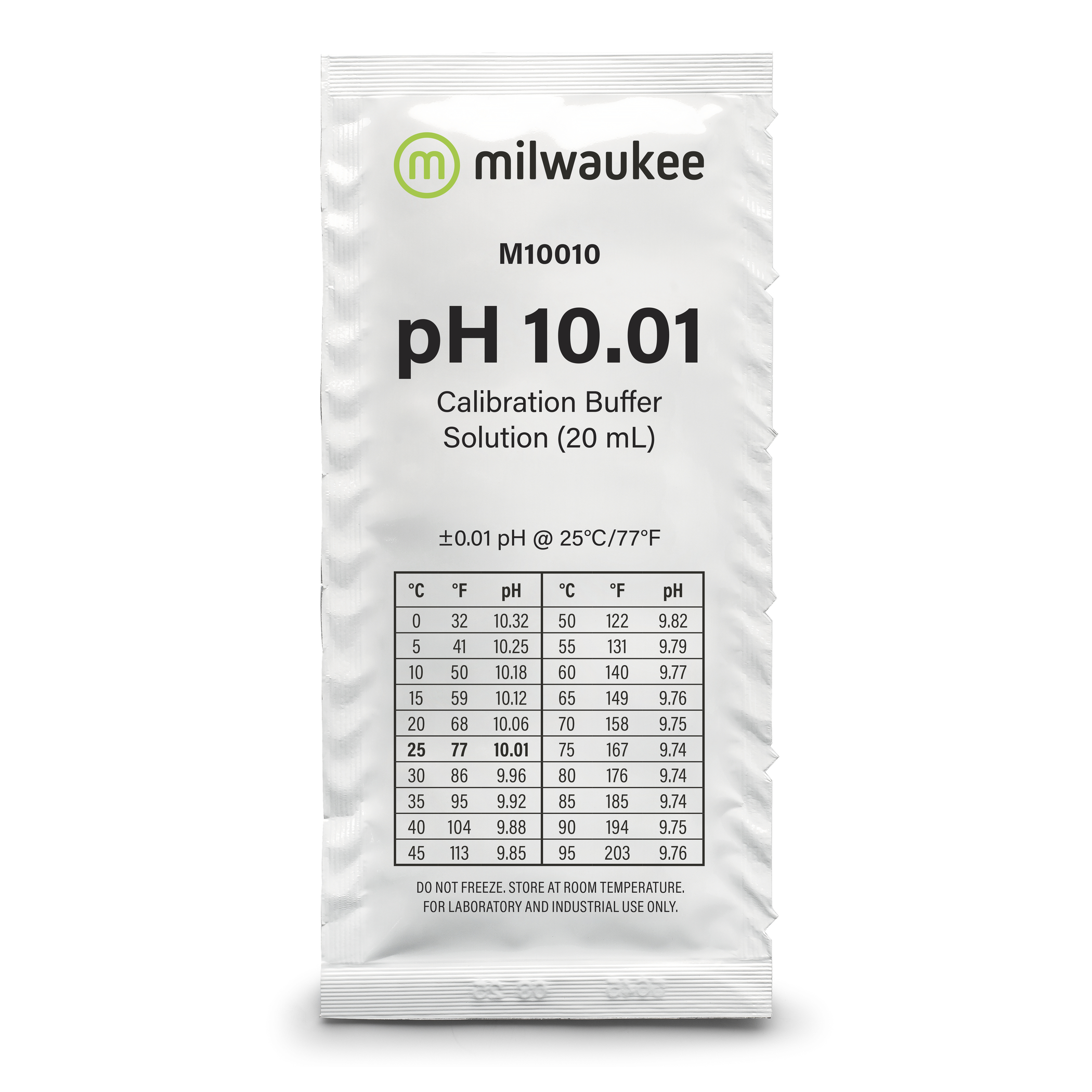 M10010B pH 10.01 Calibration Solution Sachets (25)