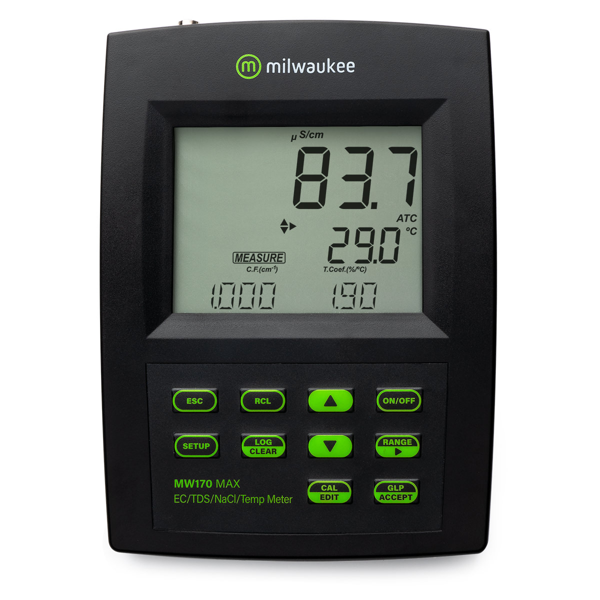 MW170 MAX EC/TDS/NaCl/Temp Logging Bench Meter