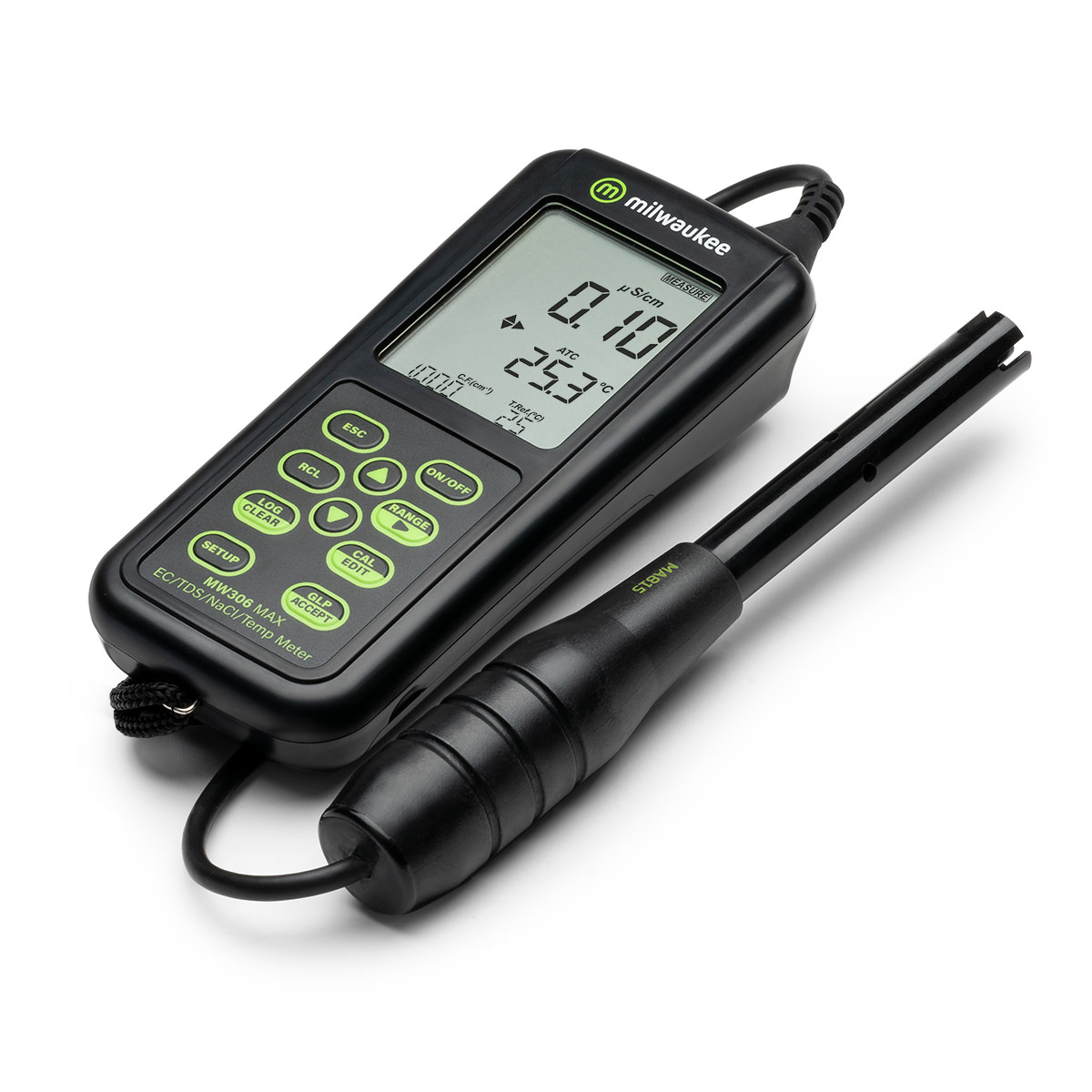MW306 MAX Waterproof EC/TDS/NaCl/Temp Logging Portable Meter - Image 2