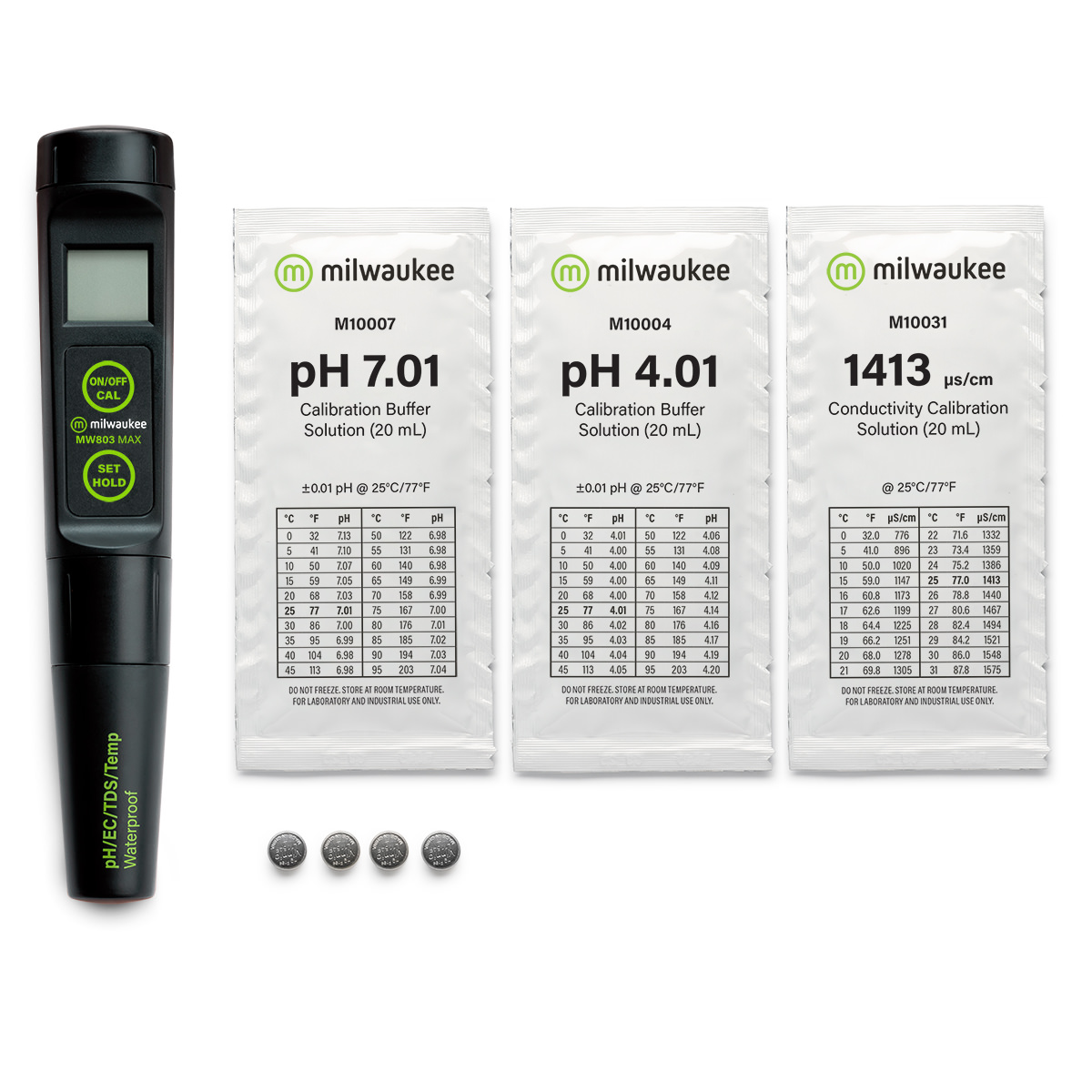 MW803 MAX Waterproof Low Range 4-in-1 pH / EC / TDS/Temp Tester with Replaceable Probe - Image 7