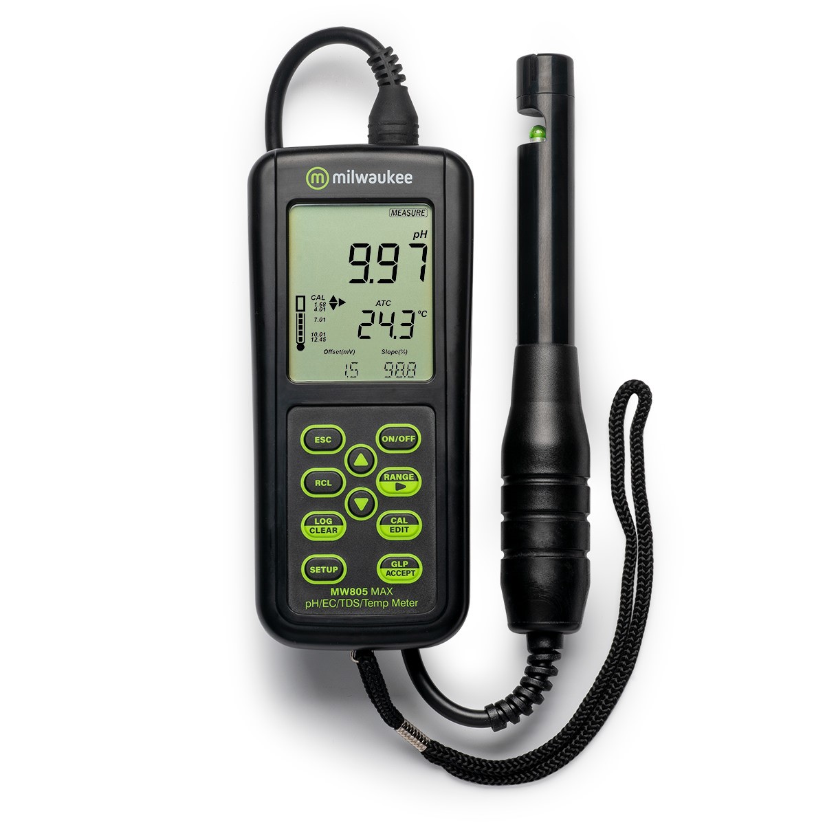 MW805 MAX 4-in-1 pH/EC/TDS/Temp. Combo Meter with ATC