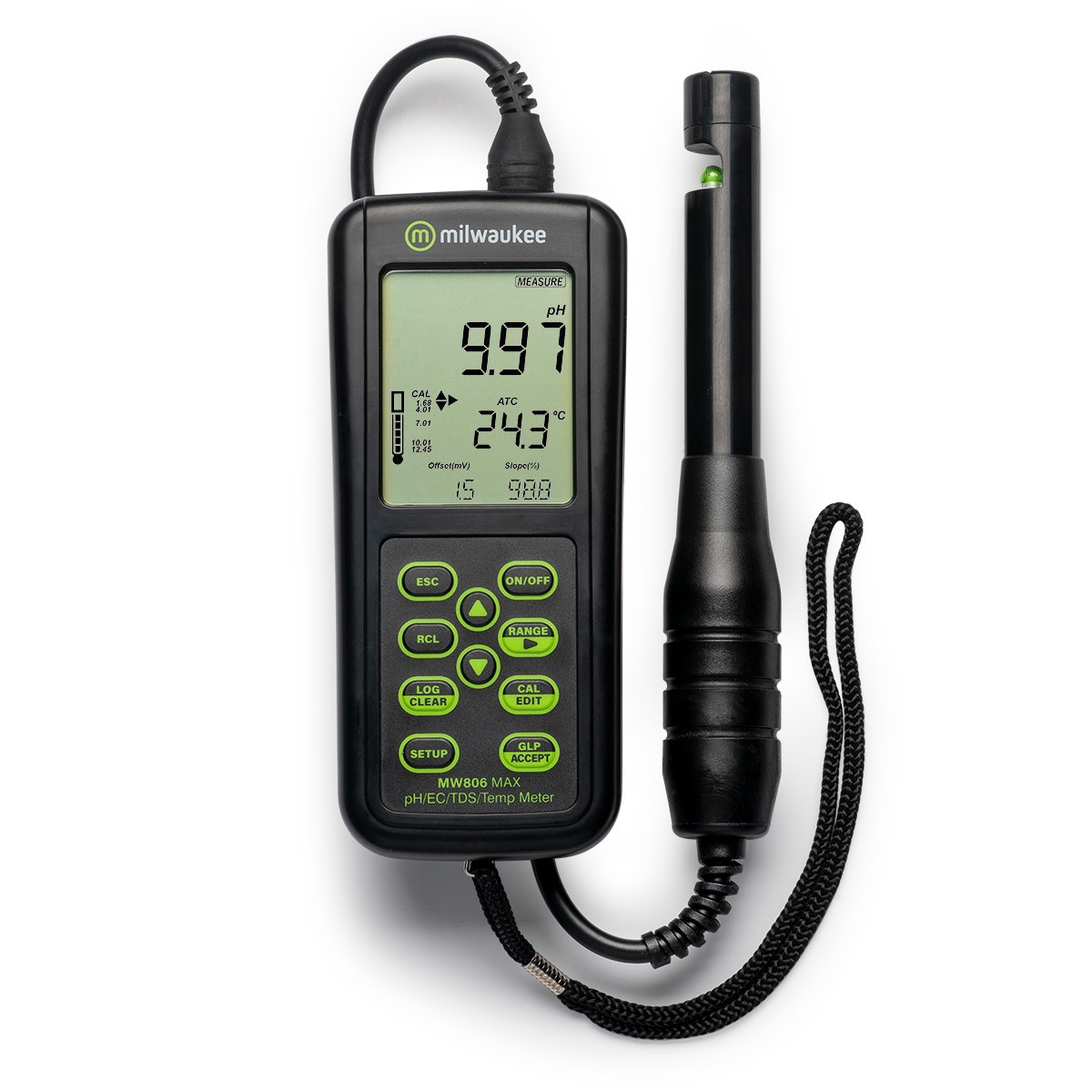 MW806 MAX 4-in-1 pH/EC/TDS/Temp. Combo Meter with ATC