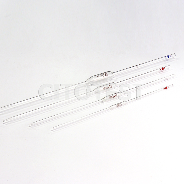 Glass volumetric transfer pipette, one mark/orange coding, 2ml