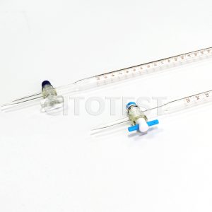 Burette with glass stopcock, glass material, grade B